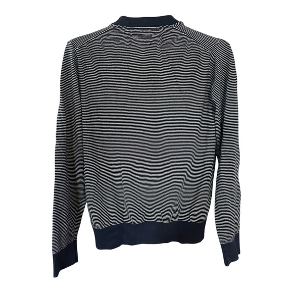 Tommy Hilfiger Sweater Adult Small Blue Cardigan Knit Pockets Striped Mens - Picture 2 of 12